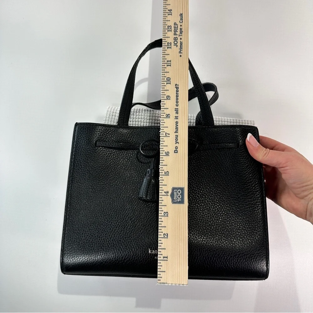 Kate Spade Zip Top Work Tote Structured Leather Black